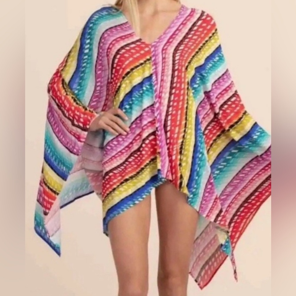 Trina Turk NWT Rainbow Beach Poncho Cover